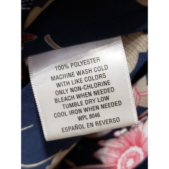 Charter Club Women's Blue Floral Polyester Round Neck Long Sleeve Top Blouse XXL - Picture 9 of 12